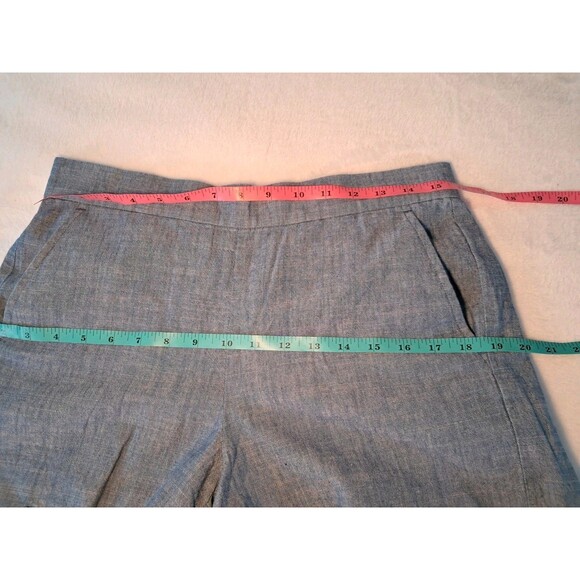 J.Crew 4" Chambray Scalloped Hem Shorts 100% Cotton Echo Blue L1670 Size Small - Picture 7 of 9